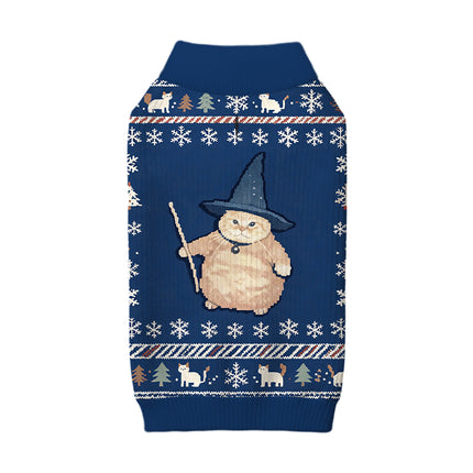 Uglysweatershops Wizard Cat Funny Dog & Cat Pet Sweater