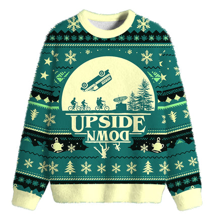 Uglysweatershops Stranger Funny Fuzzy Christmas Ugly Sweatshirt