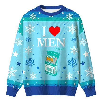 Uglysweatershops I Heart Love Smoking Christmas Ugly Sweater