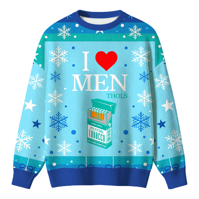 Uglysweatershops I Heart Love Smoking Christmas Ugly Sweater
