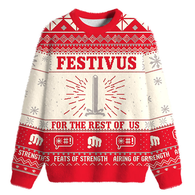 Uglysweatershops The Rest Of Us Fuzzy Christmas Ugly Sweatshirt