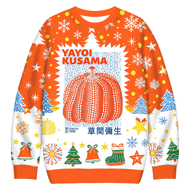 Uglysweatershops Blue Orange Pumpkin Christmas Ugly Sweatshirt