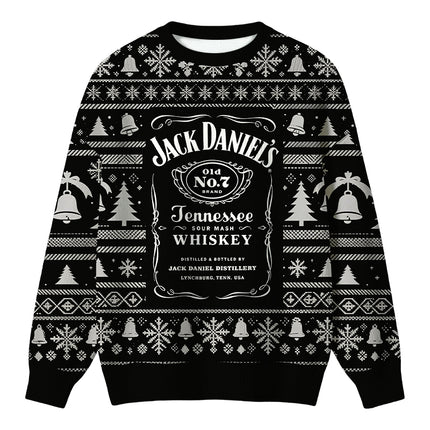Uglysweatershops Vintage Distillery Label Aesthetic Christmas Ugly Sweater