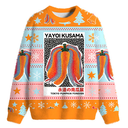 Uglysweatershops TOKYO PUMPKIN FOREVER Fuzzy Christmas Ugly Sweatshirt