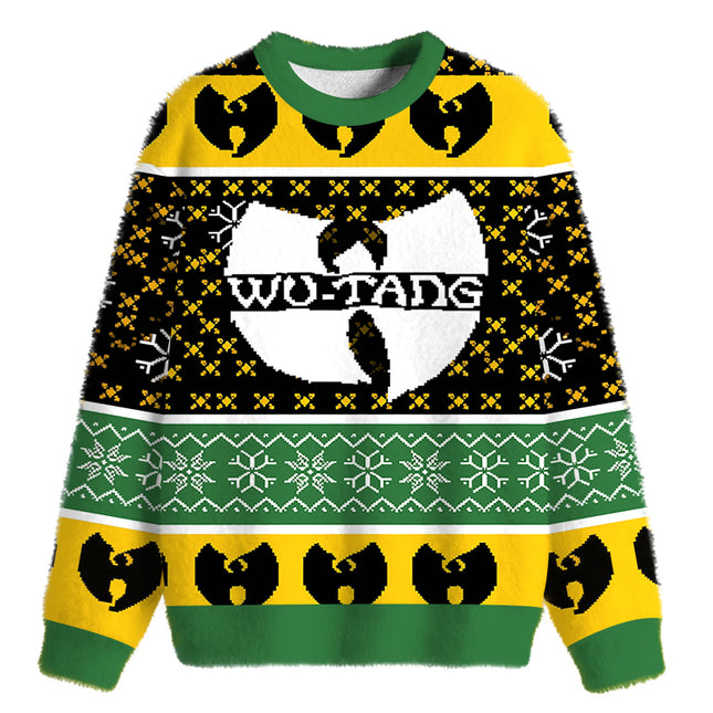 Uglysweatershops Retro Hip Hop Fuzzy Christmas Ugly Sweatshirt