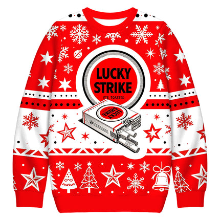Uglysweatershops Retro Red Cigarettes Christmas Ugly Sweatshirt