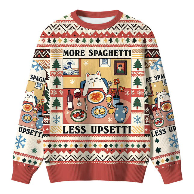 Uglysweatershops More Spaghetti Less Upsetti Christmas Ugly Sweater