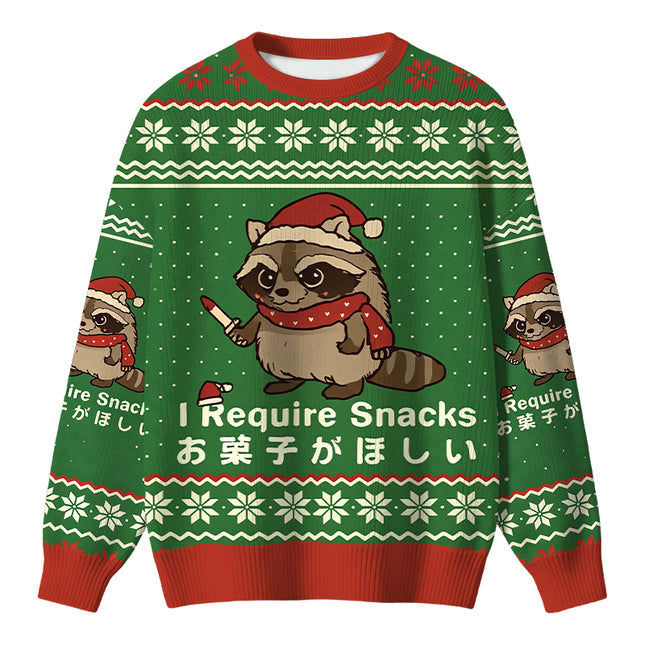 Uglysweatershops Raccoons Need Snacks Funny Christmas Ugly Sweater