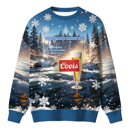 Uglysweatershops Rocky Mountain Water Christmas Ugly Sweater