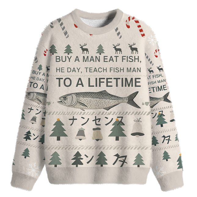 Uglysweatershops Funny To A Lifetime Fuzzy Christmas Ugly Sweatshirt