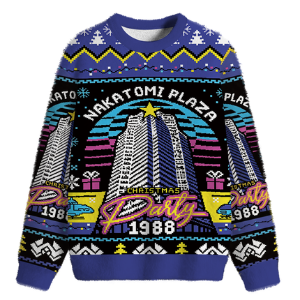 Uglysweatershops Plaza Party Fuzzy Christmas Ugly Sweatshirt