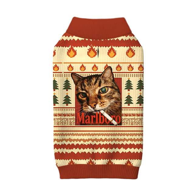 Uglysweatershops Funny Smoking Cat Dog & Cat Pet Sweater