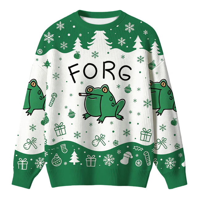 Uglysweatershops Smoking Frog Christmas Ugly Sweater