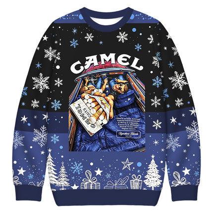 Uglysweatershops Cigarettes Blend Vintage Christmas Ugly Sweatshirt