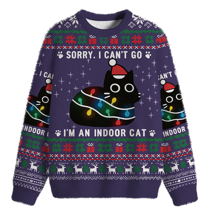 Uglysweatershops Everything Is Fine Funny Fuzzy Christmas Ugly Sweatshirt