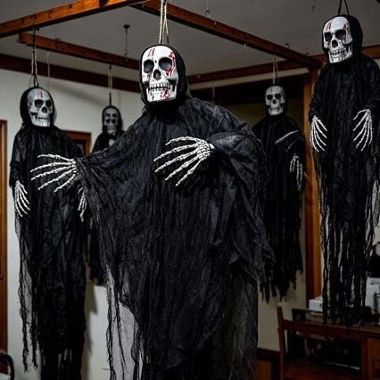 Uglysweatershops Halloween Skull Hanged Ghost Horror Gauze Decoration