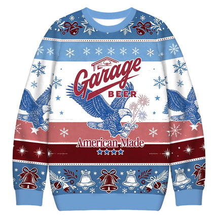 Uglysweatershops Blue Eagle Christmas Ugly Sweatshirt