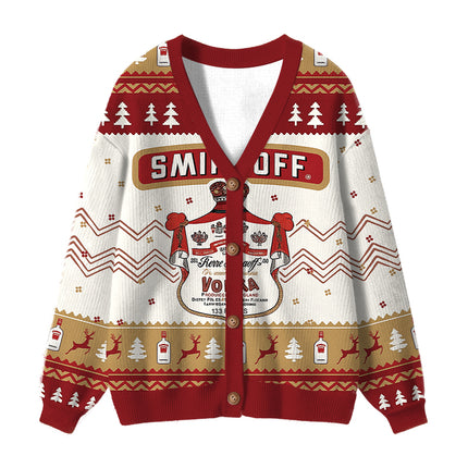 Uglysweatershops Red Wine Ugly Cardigan Sweater