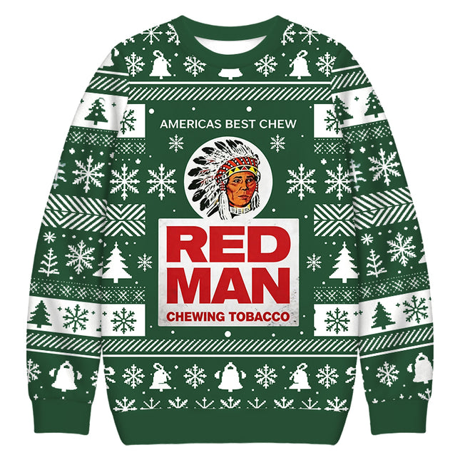 Uglysweatershops Tobacco Vintage Christmas Ugly Sweatshirt