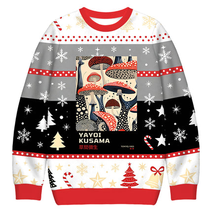 Uglysweatershops Art Dancing Mushroom Christmas Ugly Sweatshirt
