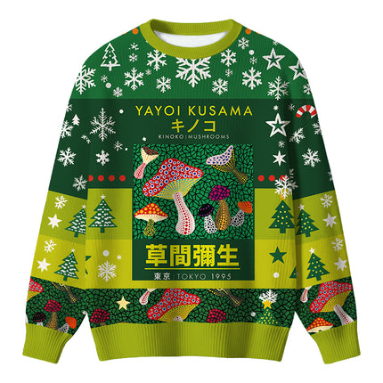 Uglysweatershops Art Spotted Mushroom Vintage Christmas Ugly Sweater