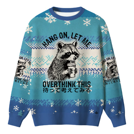 Uglysweatershops Overthink Raccoon Christmas Ugly Sweater