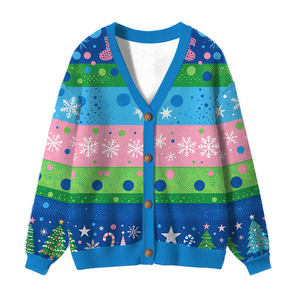 Uglysweatershops Summer Flowers Vintage Ugly Cardigan Sweater