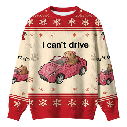 Uglysweatershops I Can't Drive Funny Hamster Meme Christmas Ugly Sweater