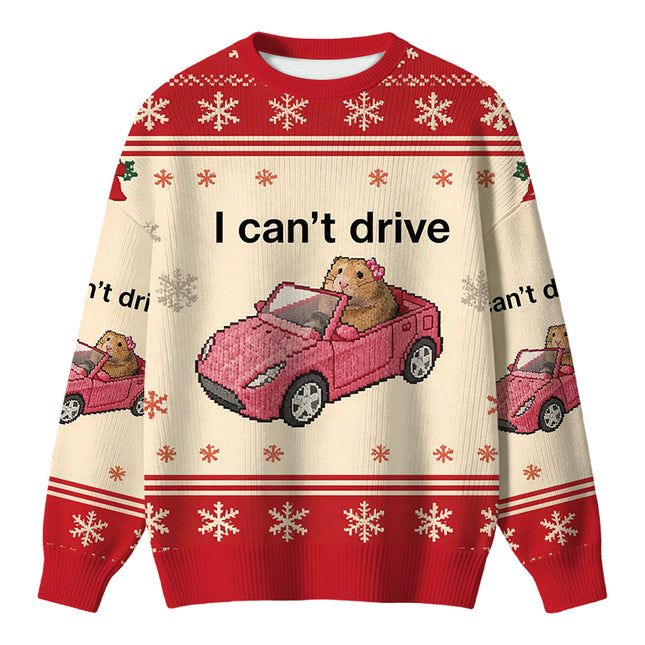 Uglysweatershops I Can't Drive Funny Hamster Meme Christmas Ugly Sweater