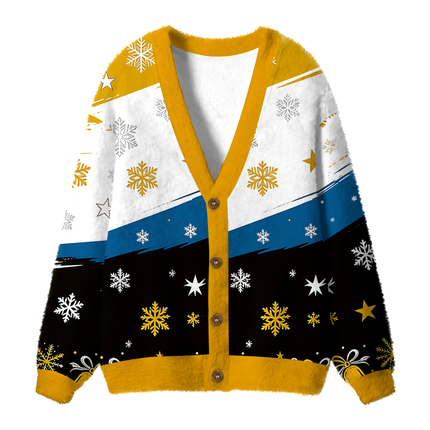 Uglysweatershops Western Rodeo Fighting Fuzzy Ugly Cardigan Sweatshirt