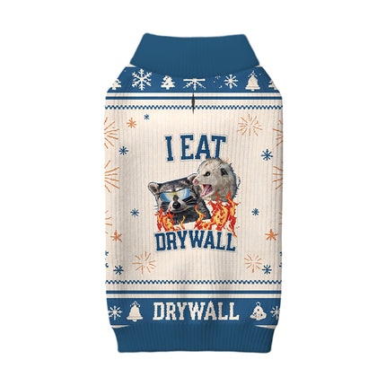 Uglysweatershops I Eat Drywall Dog & Cat Pet Sweater