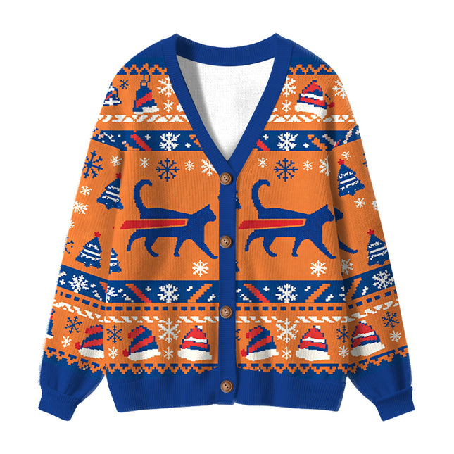Uglysweatershops Bills Funny Meme Ugly Cardigan Sweater
