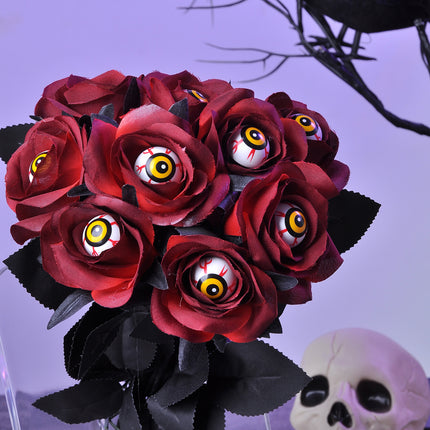 Uglysweatershops 10-Piece Halloween Demon Eye 10-piece Simulation Rose Decoration