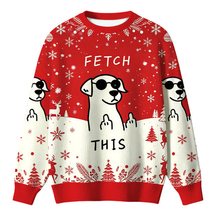 Uglysweatershops Rebellious Dog Christmas Ugly Sweater