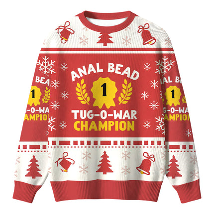 Uglysweatershops Champion Funny Red Christmas Ugly Sweater