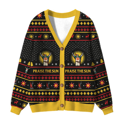 Uglysweatershops Praise the Sun Ugly Cardigan Sweater