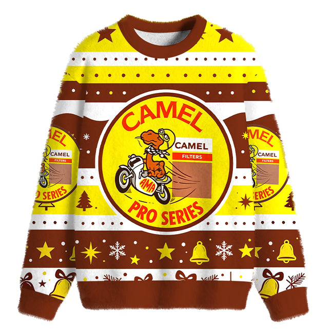 Uglysweatershops Cigarettes Racing Fuzzy Christmas Ugly Sweatshirt