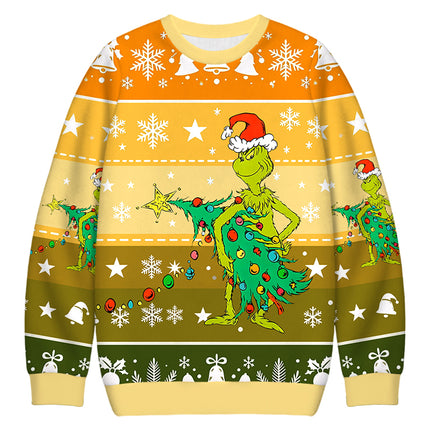 Uglysweatershops Christmas Tree Sneaky Thief Christmas Ugly Sweatshirt