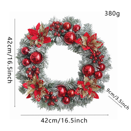Uglysweatershops Christmas Red Flower Garden Wreath