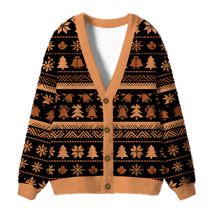 Uglysweatershops Brew Strikes Again Bowling Fuzzy Ugly Cardigan Sweatshirt