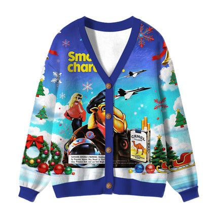 Uglysweatershops Smooth Character Ugly Cardigan Sweater