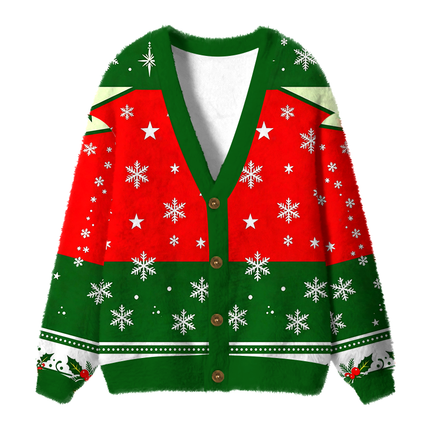 Uglysweatershops The Boys Meme Fuzzy Ugly Cardigan Sweatshirt