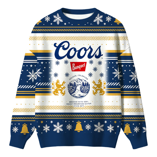 Uglysweatershops Retro Rocky Mountain Beer Christmas Ugly Sweater