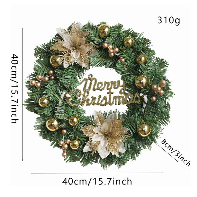 Uglysweatershops Christmas Golden Flower Wreath