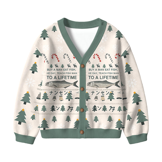 Uglysweatershops Funny To A Lifetime Kids Ugly Cardigan Sweater