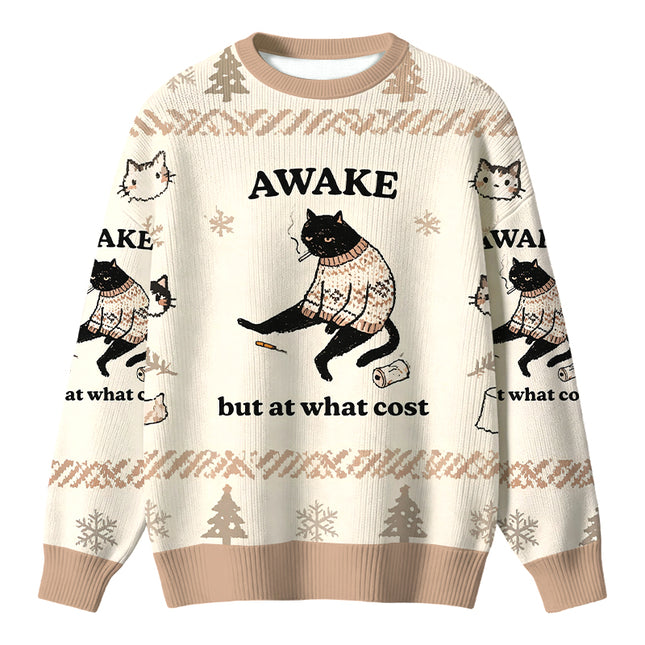 Uglysweatershops Decadent Smoking Cat Christmas Ugly Sweater