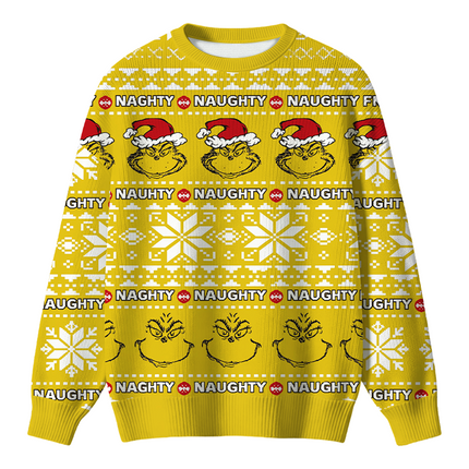 Uglysweatershops Naughty Vintage Christmas Ugly Sweater