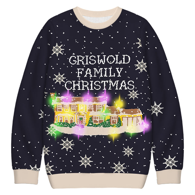 Uglysweatershops Light Up House Christmas Ugly Sweatshirt