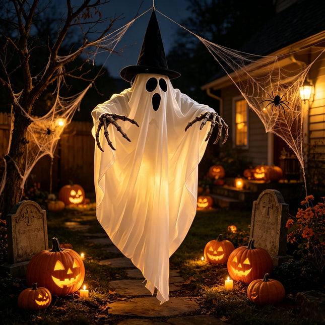 Uglysweatershops Glowing Wizard Ghost Outdoor Horror Decorations