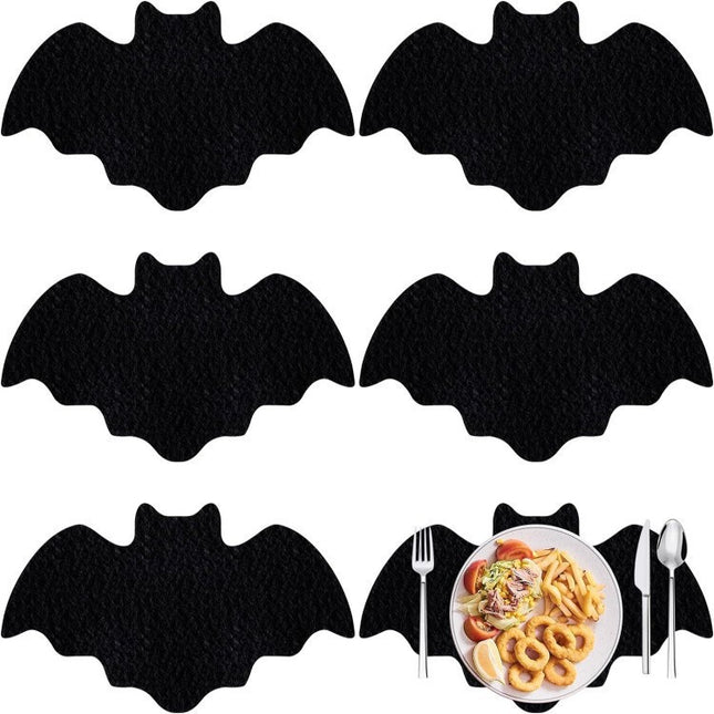 Uglysweatershops Halloween 5-pack Bat Non-slip Felt Placemats